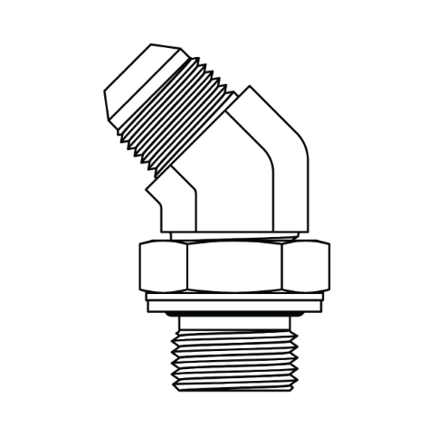 3802-08-06, MJ-MBSPP45, JIC to BSPP Elbow 45°