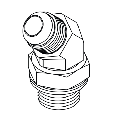 3802-08-06, MJ-MBSPP45, JIC to BSPP Elbow 45°