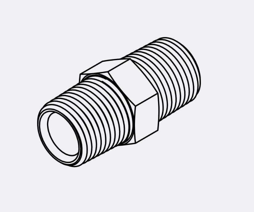 5404-06-06, MP-MP, Hex Pipe Nipple