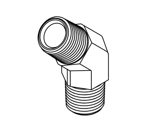 5501-02-02, MP-MP45, Pipe Elbow 45°