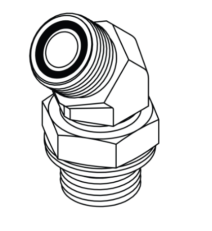 FF3802-06-06,MORFS-MBSPP45, ORFS to BSPP Elbow 45°
